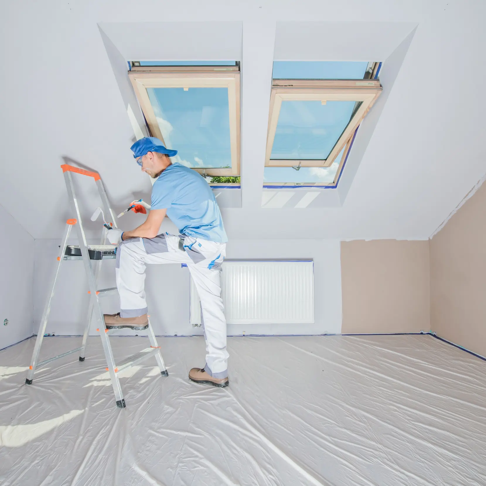 malíř maluje pokoj v Praze